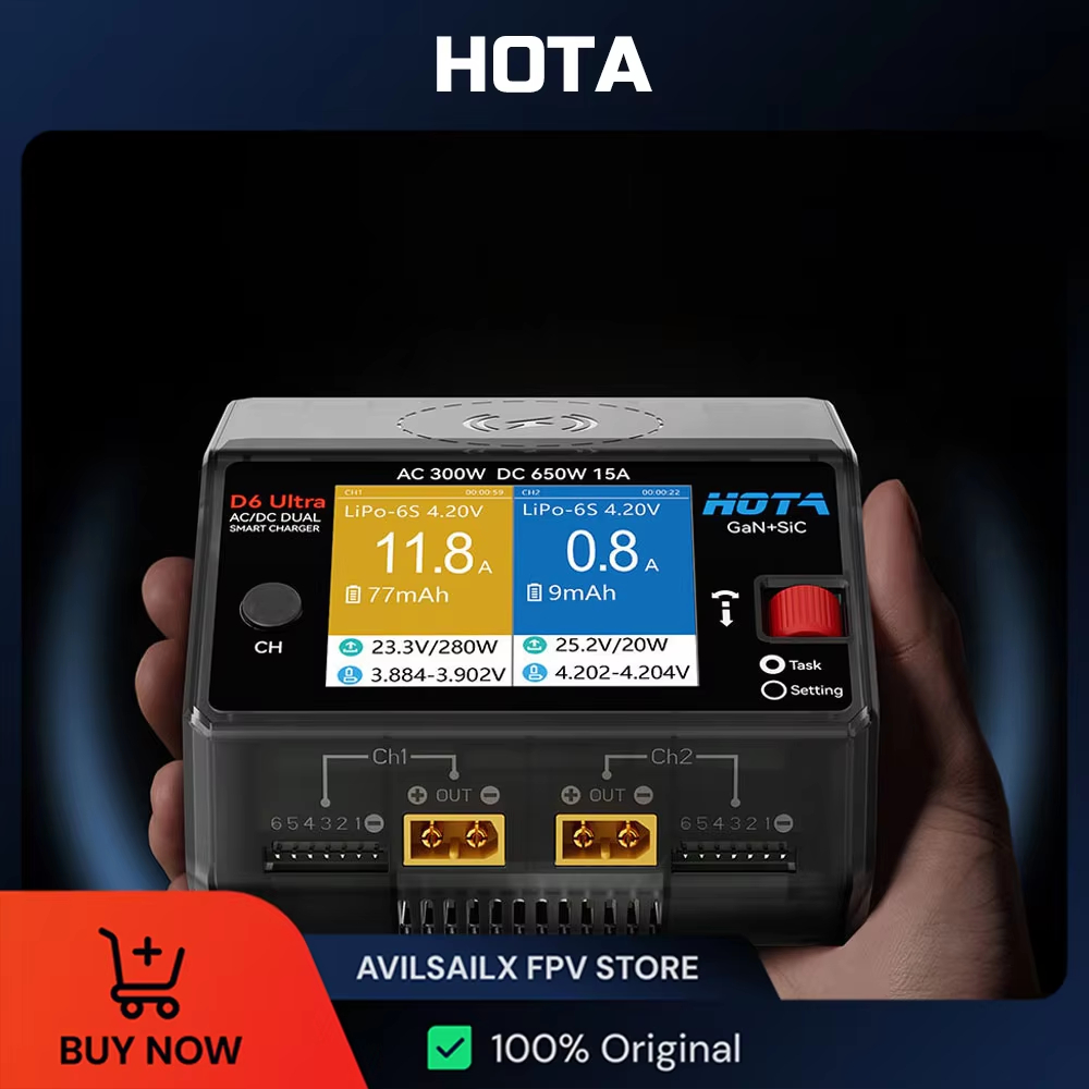Ładowarka HOTA D6 Ultra GaN+Si – Lipo Battery 6S recenzja i cena