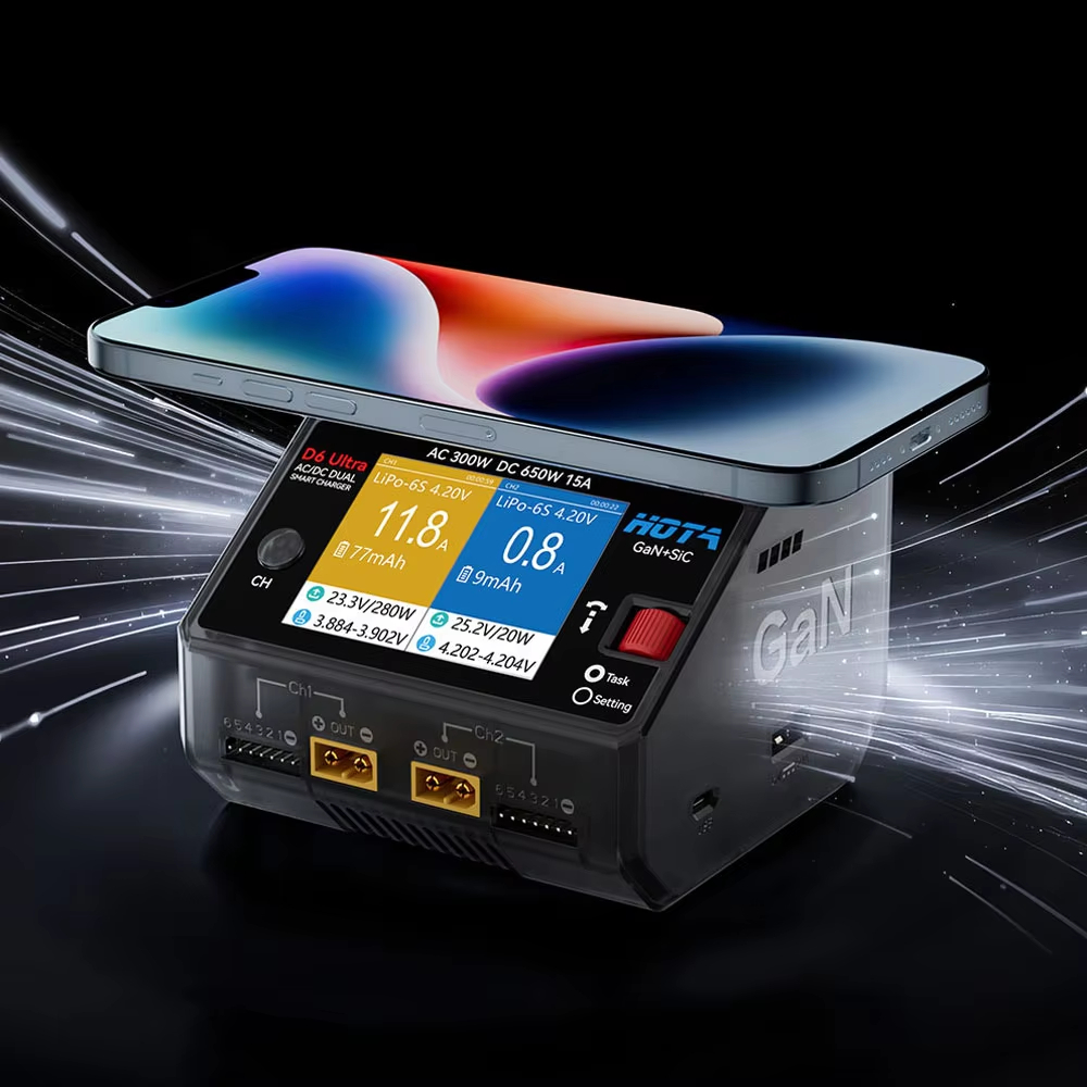 Ładowarka HOTA D6 Ultra GaN+Si – Lipo Battery 6S recenzja i cena